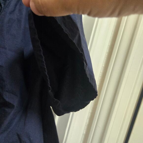 Quince Organic Cotton Navy Split Neck Flutter Sleeve Top S - Picture 6 of 6